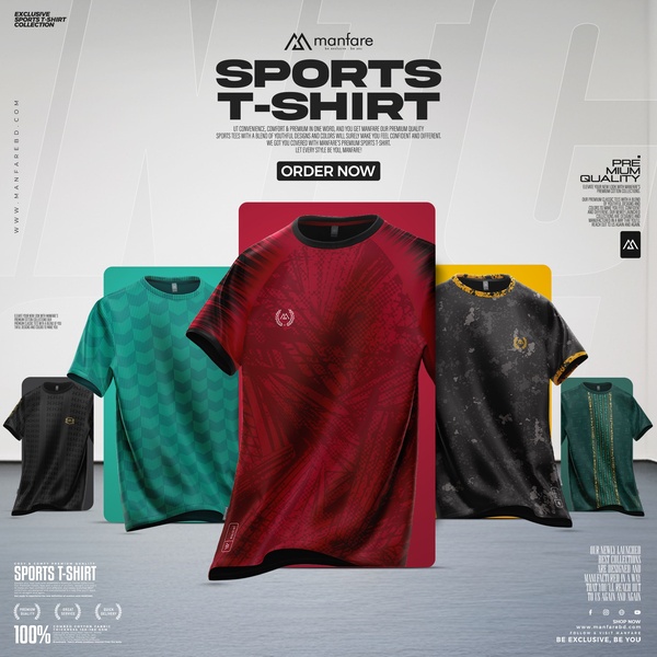 sports t-shirt, athletic shirt, gym t-shirt, performance tee, training shirt, active t-shirt, new arrival, product launch, minimalist, modern typography, bold, energetic, neutral, red, green